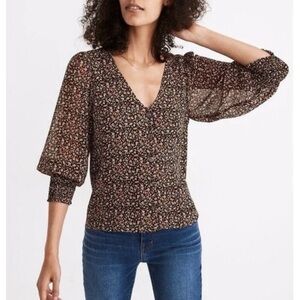 Madewell Floral Long Sleeve Blouse Size 14